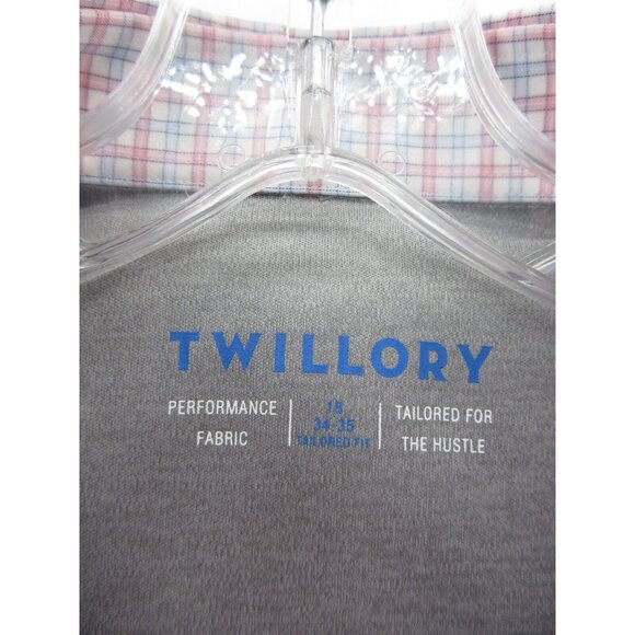 NEW Twillory Shirt 18 Button Up Performance Non Iron Plaid Flip Cuff - Picture 11 of 13